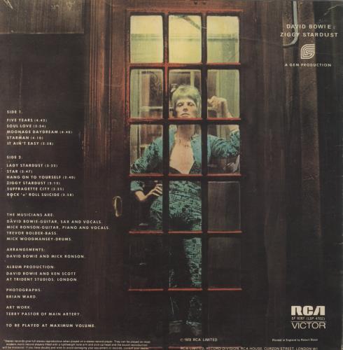 David Bowie The Rise And Fall Of Ziggy Stardust - 1st - EX